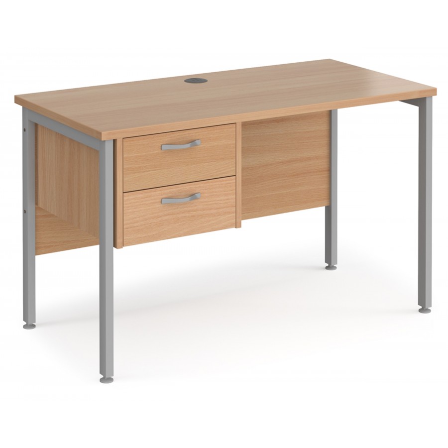 Maestro H Frame Shallow Desk with Two Drawer Pedestal